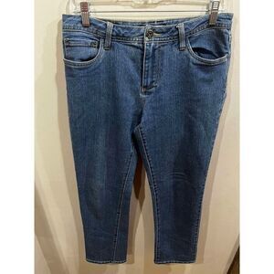 Baccini Jeans Womens Petites 10P Blue Straight Mid Rise Denim Western